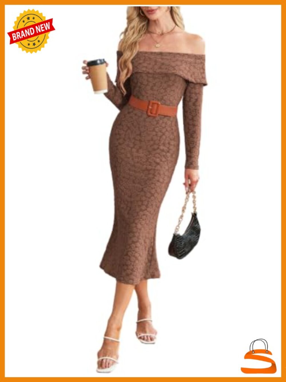 Off Shoulder Bodycon Maxi Dress Long Sleeve Lace Print Floral Party